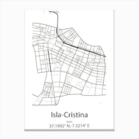 Isla Cristina,Spain Minimalist Map Canvas Print