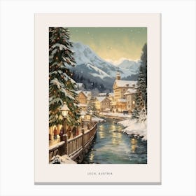 Vintage Winter Poster Lech Austria 4 Canvas Print