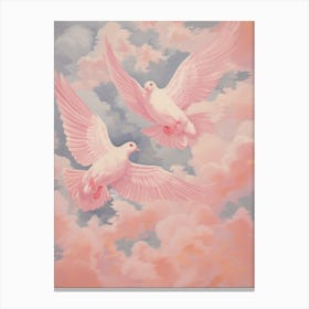 Vintage Japanese Inspired Bird Print Dove 3 Canvas Print