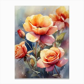 Watercolor Roses 12 Canvas Print