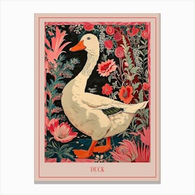Floral Animal Painting Duck 4 Poster Canvas Print