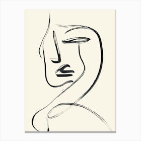 The Face Abstract Portrait of a Woman Canvas Print