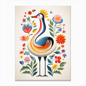 Scandinavian Bird Illustration Goose 4 Canvas Print