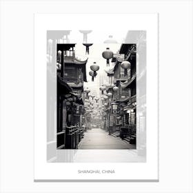 Poster Of Shanghai, China, Black And White Old Photo 3 Canvas Print