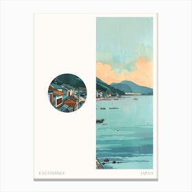 Kagoshima Japan 4 Cut Out Travel Poster Canvas Print