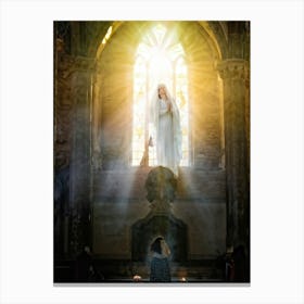 A Digital Painting Capturing The Moment Of Resurrection A Sheer Clad Figure Imbued With Spiritualit 1 Canvas Print