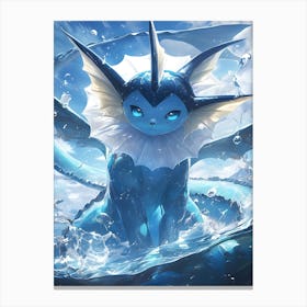 Vaporeon Pokemon Anime Manga Japan Poster 1 Canvas Print