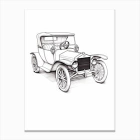 Ford Model T Line Drawing 8 Canvas Print
