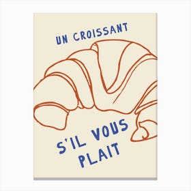 Croissant Kitchen Print Canvas Print