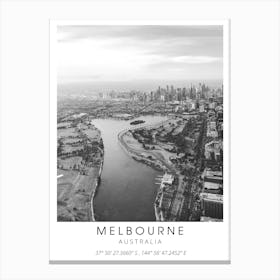 Melbourne Australia Black And White Canvas Print