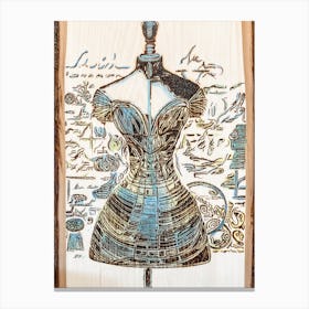 Dress Form In Blue And Green Canvas Print