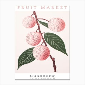 Lychee Fruit Poster Gift Guangdong Market Canvas Print