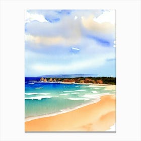 Sorrento Back Beach, Australia Watercolour Canvas Print