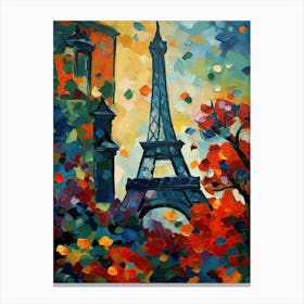 Eiffel Tower Paris France Henri Matisse Style 23 Canvas Print