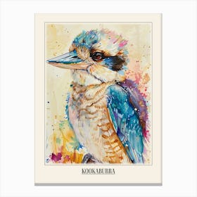 Kookaburra Colourful Watercolour 2 Poster Canvas Print