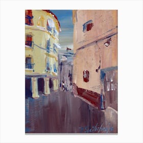 Madrid Street Impressionistic Painting Canvas Print