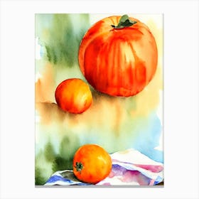 Orange Italian Watercolour fruit Canvas Print