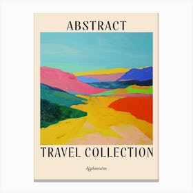 Abstract Travel Collection Poster Afghanistan 3 Canvas Print