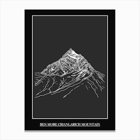 Ben More Crianlarich Mountain Line Drawing 1 Poster Canvas Print