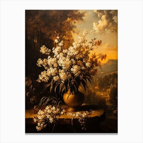 Baroque Floral Still Life Edelweiss 1 Canvas Print