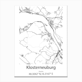 Klosterneuburg,Austria Minimalist Map Canvas Print