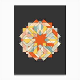 Mosaic Stained Glass Star Abstract Minimal Canvas Print