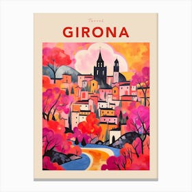 Girona Spain 2 Fauvist Travel Poster Canvas Print