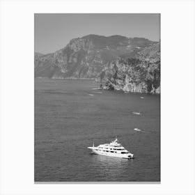 Summer Day in Positano, Italy | Black and White Photography Canvas Print