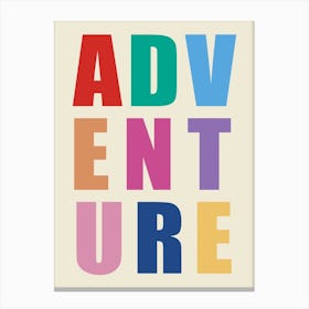 Adventure Rainbow Typography Canvas Print