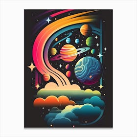 Planets In Space Canvas Print