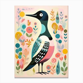 Pink Scandi Loon 2 Canvas Print