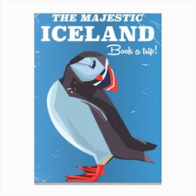 Majestic Iceland Puffin travel Canvas Print