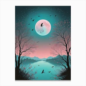 Fly Away Moon Scene (10) Canvas Print