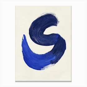 S - Blue Brush Stroke Canvas Print