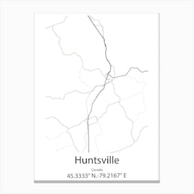 Huntsville,Canada Minimalist Map Canvas Print