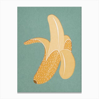 Banana Paper Cut Canvas Print