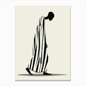 Silhouette Of A Man Walking Canvas Print