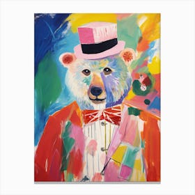 Bear In A Suit Painting Canvas Print