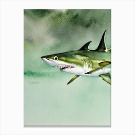 Mako Shark Storybook Watercolour Canvas Print