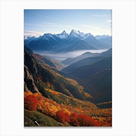 Alpine Landscape Unfurls Across Panoramic Canvas Autumn Colors Drape The Mountain Slopes Fiery Map (6) Canvas Print