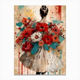 Dancer With Flowers Canvas Print