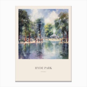 Hyde Park Sydney Australia 2 Vintage Cezanne Inspired Poster Canvas Print
