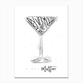 Dirty Martini White Background Canvas Print