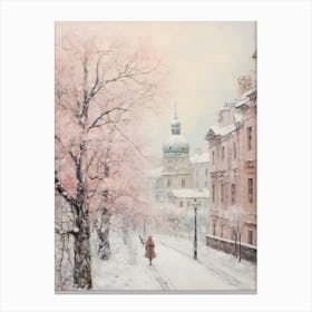 Dreamy Winter Painting Vienna Austria 3 Canvas Print