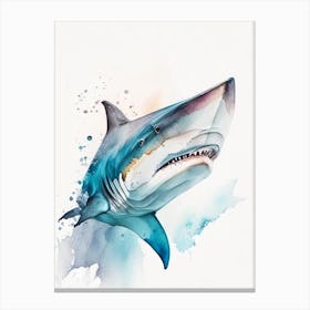 Repeat Shark Pattern Watercolour Canvas Print