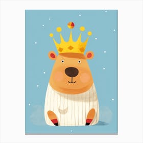 Little Capybara 3 Wearing A Crown Canvas Print