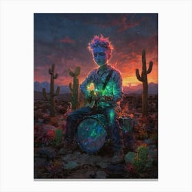 Cactus In The Desert 1 Canvas Print