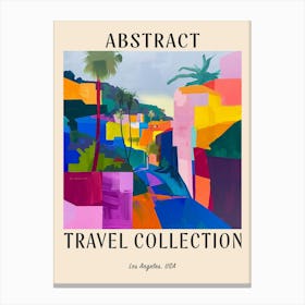 Abstract Travel Collection Poster Los Angeles Usa 4 Canvas Print