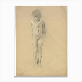 Nude Of A Girl, Gustav Klimt Canvas Print