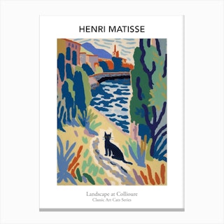 Henri Matisse  Style Landscape At Collioure With A Cat Museum 2 Canvas Print